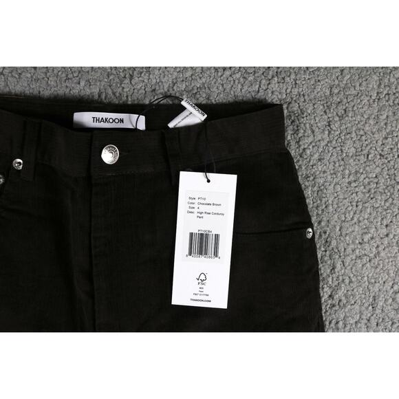 New Thakoon Pants Womens 4 Brown High Rise Corduroy - Picture 3 of 6